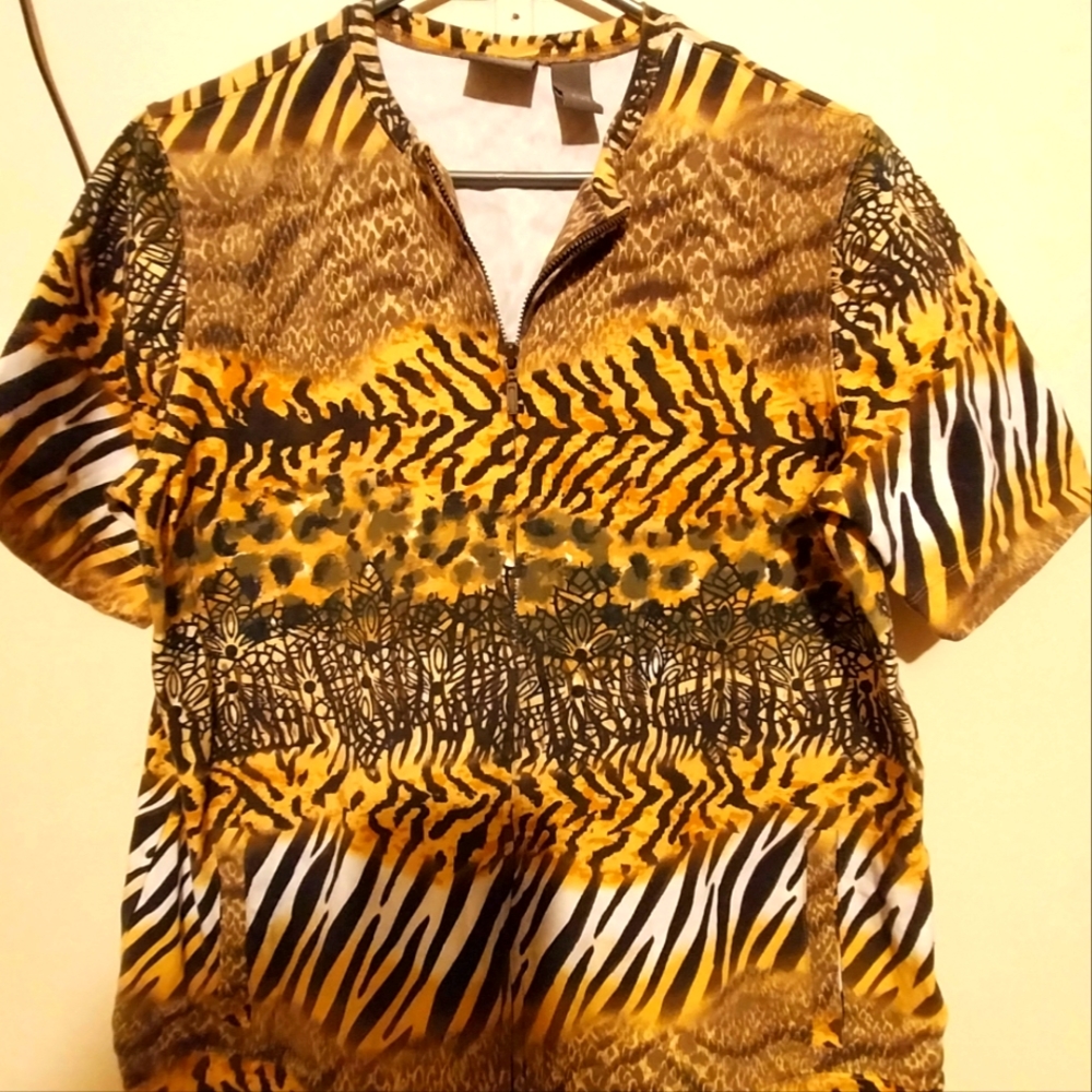 Additions by Chicos zip up shirt with pockets